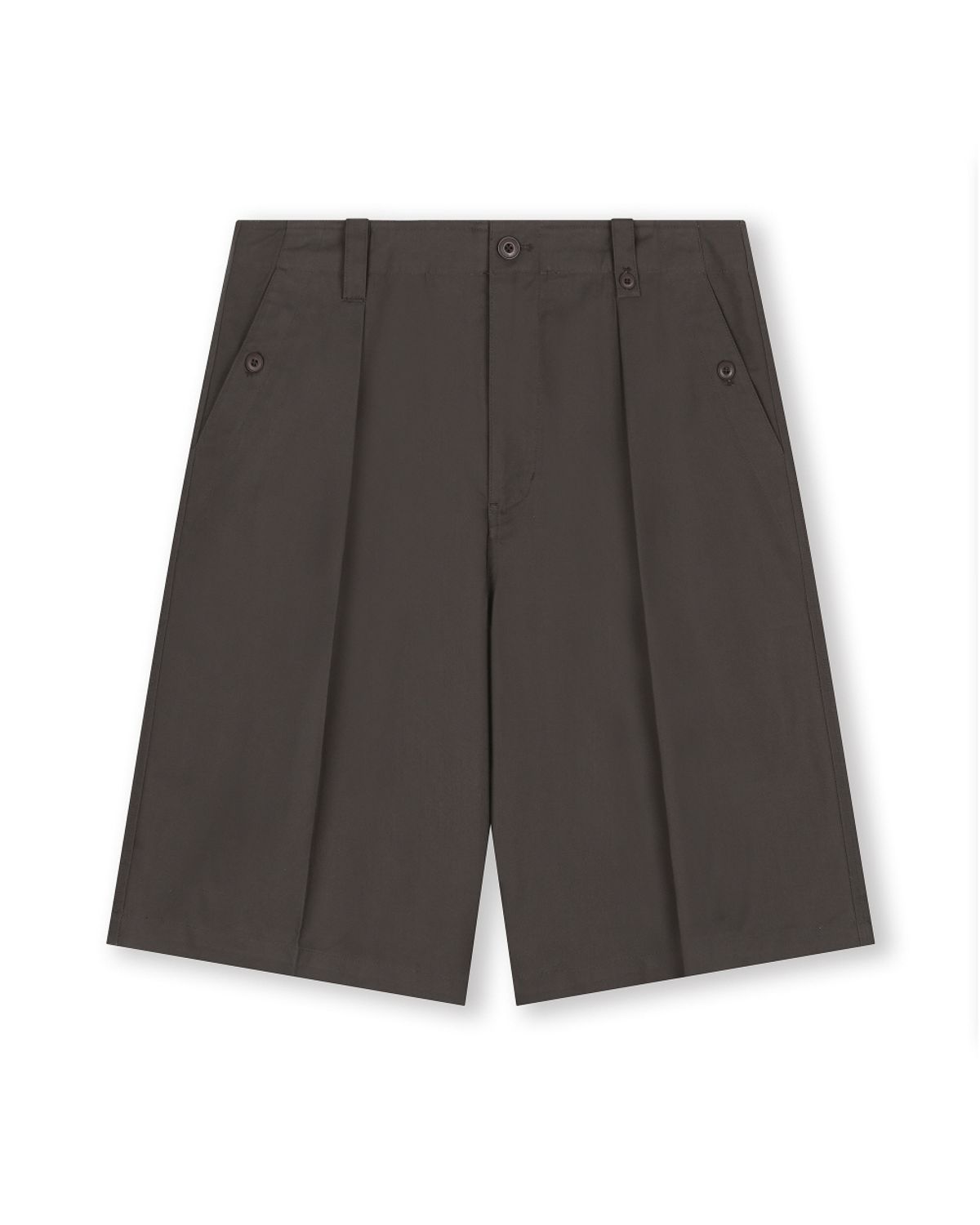 비슬로우(BESLOW) MILITARY ONE TUCK SHORTS DARK MOCHA