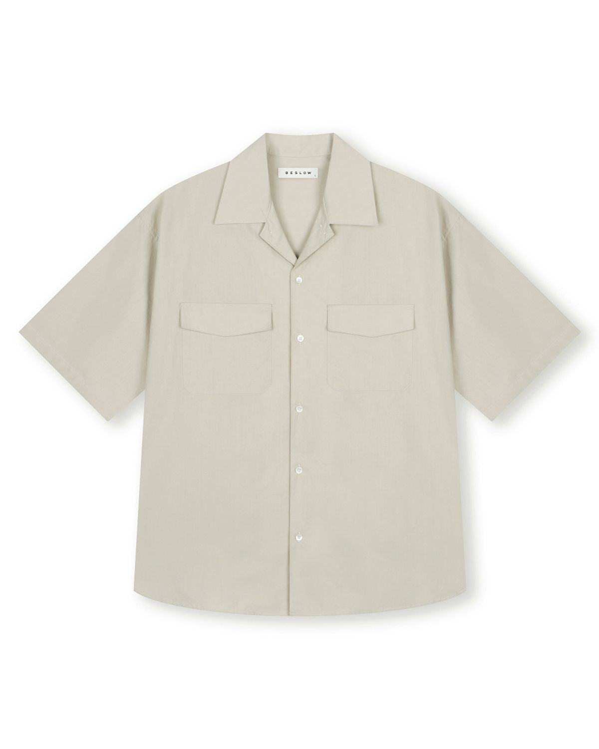 비슬로우(BESLOW) WASHED MILITARY HALF SHIRT ECRU
