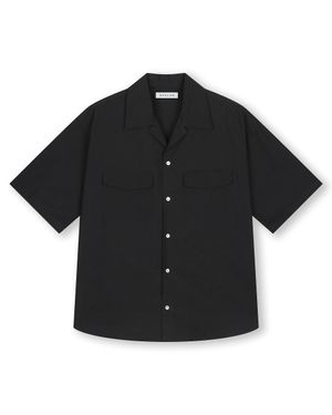 WASHED MILITARY HALF SHIRT BLACK