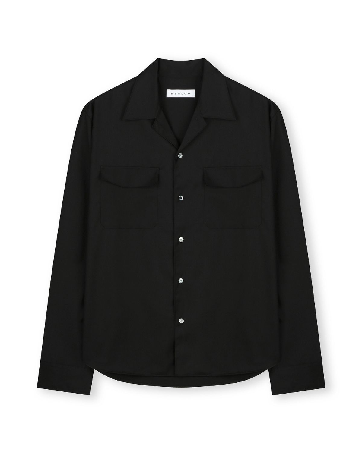 비슬로우(BESLOW) MILITARY CONVERTIBLE COLLAR SHIRT BLACK