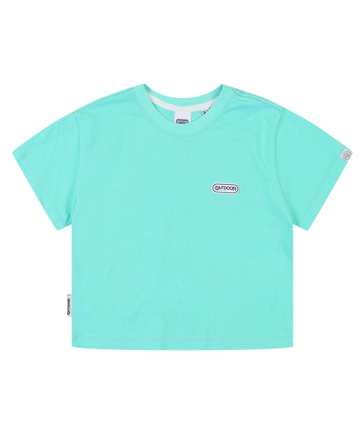 아웃도어 프로덕츠(OUTDOOR PRODUCTS) 여성 스몰로고 크롭 티셔츠 W SMALL LOGO CROP T-SHIRTS