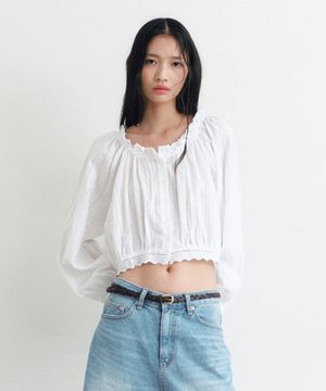 MARIE FRILL BLOUSE(WT)