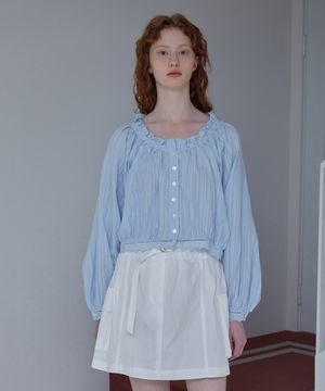 MARIE FRILL BLOUSE(BL)