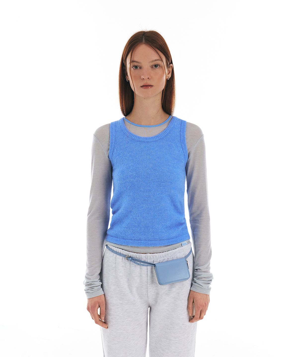 그로브(GROVE) JASE KNIT SLEEVELESS_BLUE
