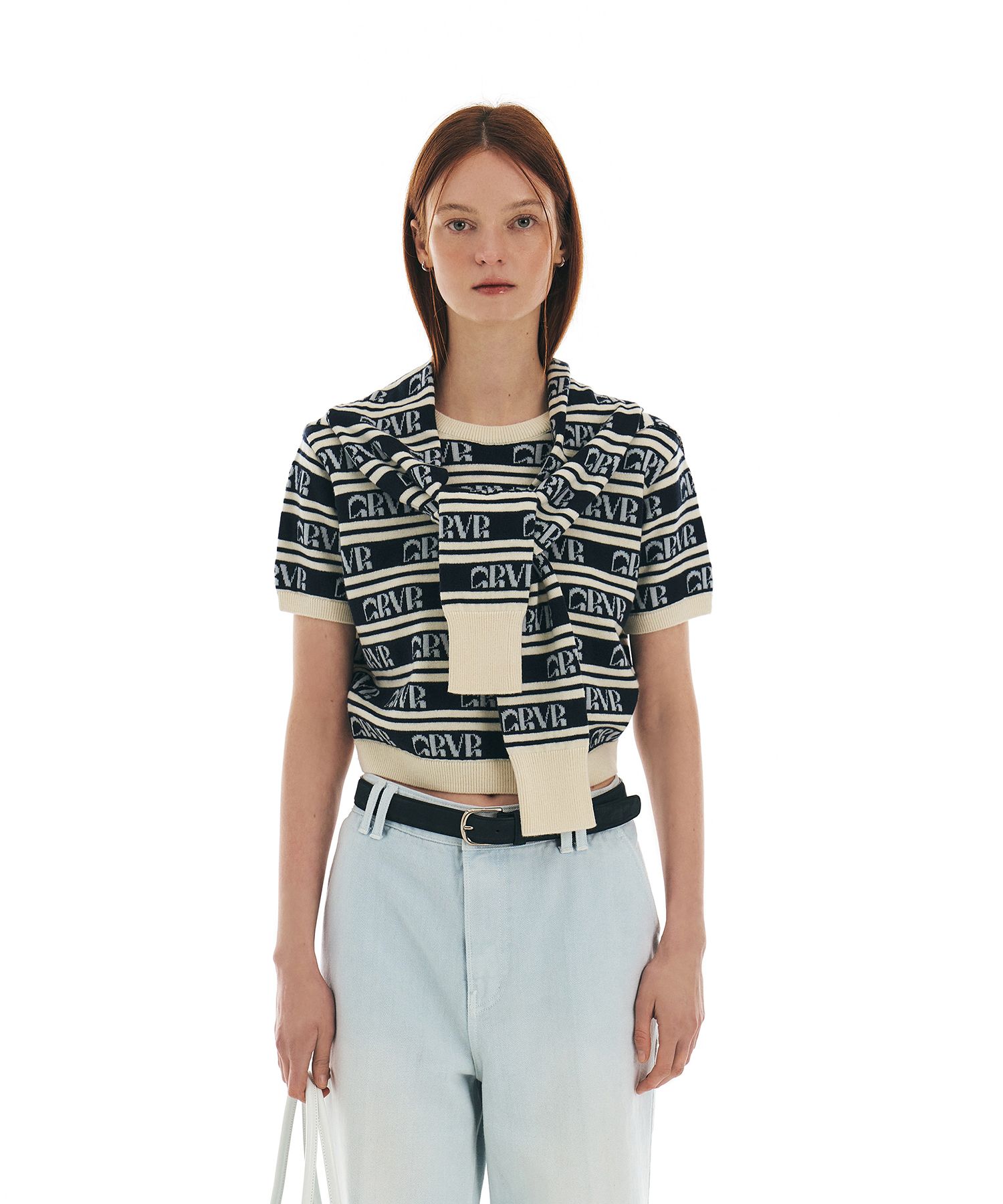 MUSINSA | GROVE STRIPE GRVR SHAWL MUFFLER _NAVY