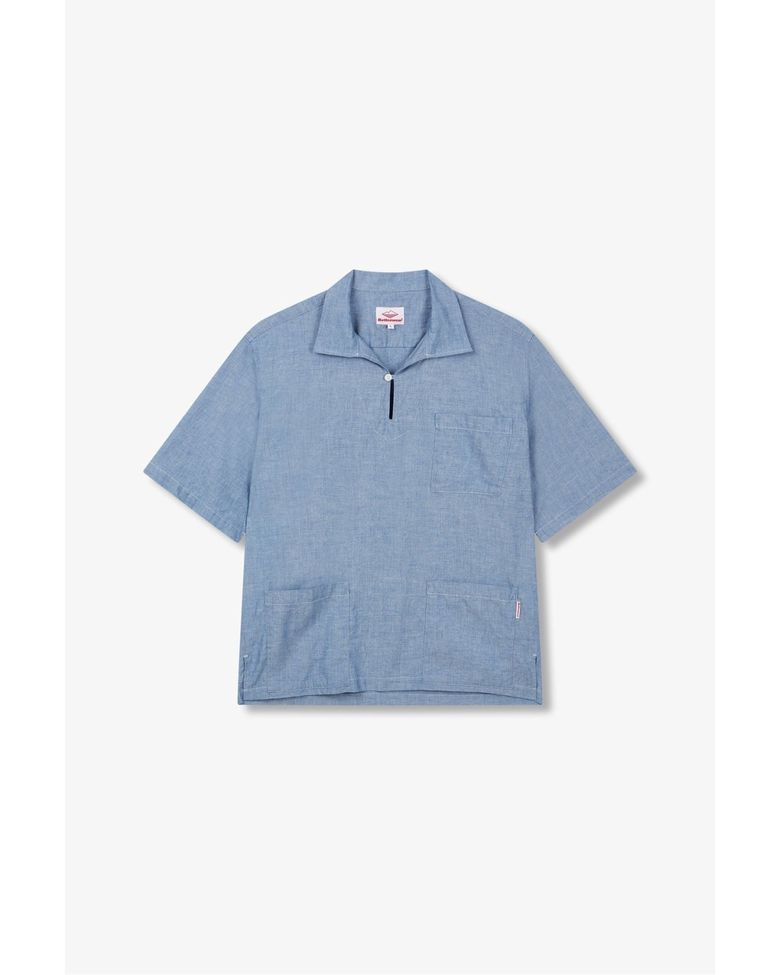 [BATTENWEAR] 오픈 넥 샴브레이 셔츠_인디고 4714160504