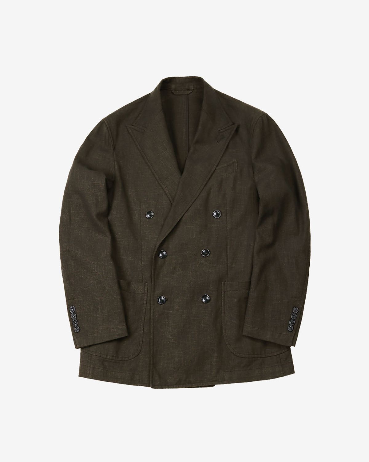 솔티(SORTIE) 6B Linen Washed Double Jacket (Brown)