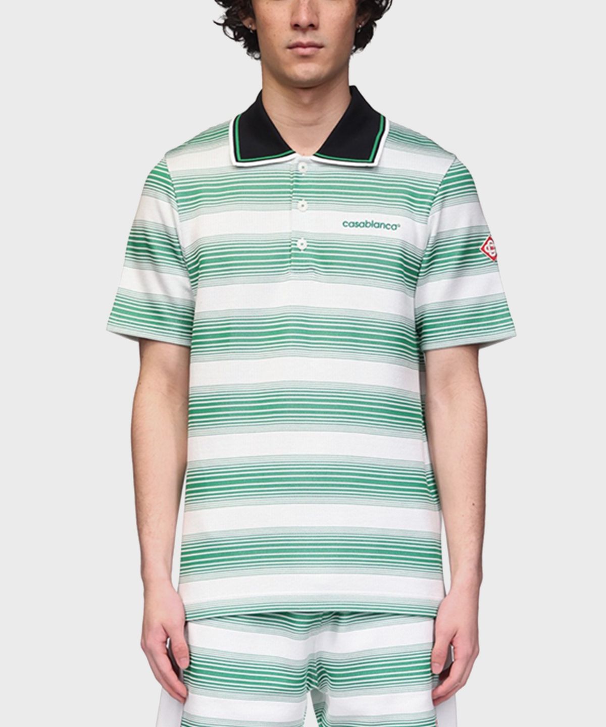 카사블랑카(CASABLANCA) (M) 스트라이프 인터락 폴로 그라디언트 STRIPE INTERLOCK POLO GRADIENT STRIPE