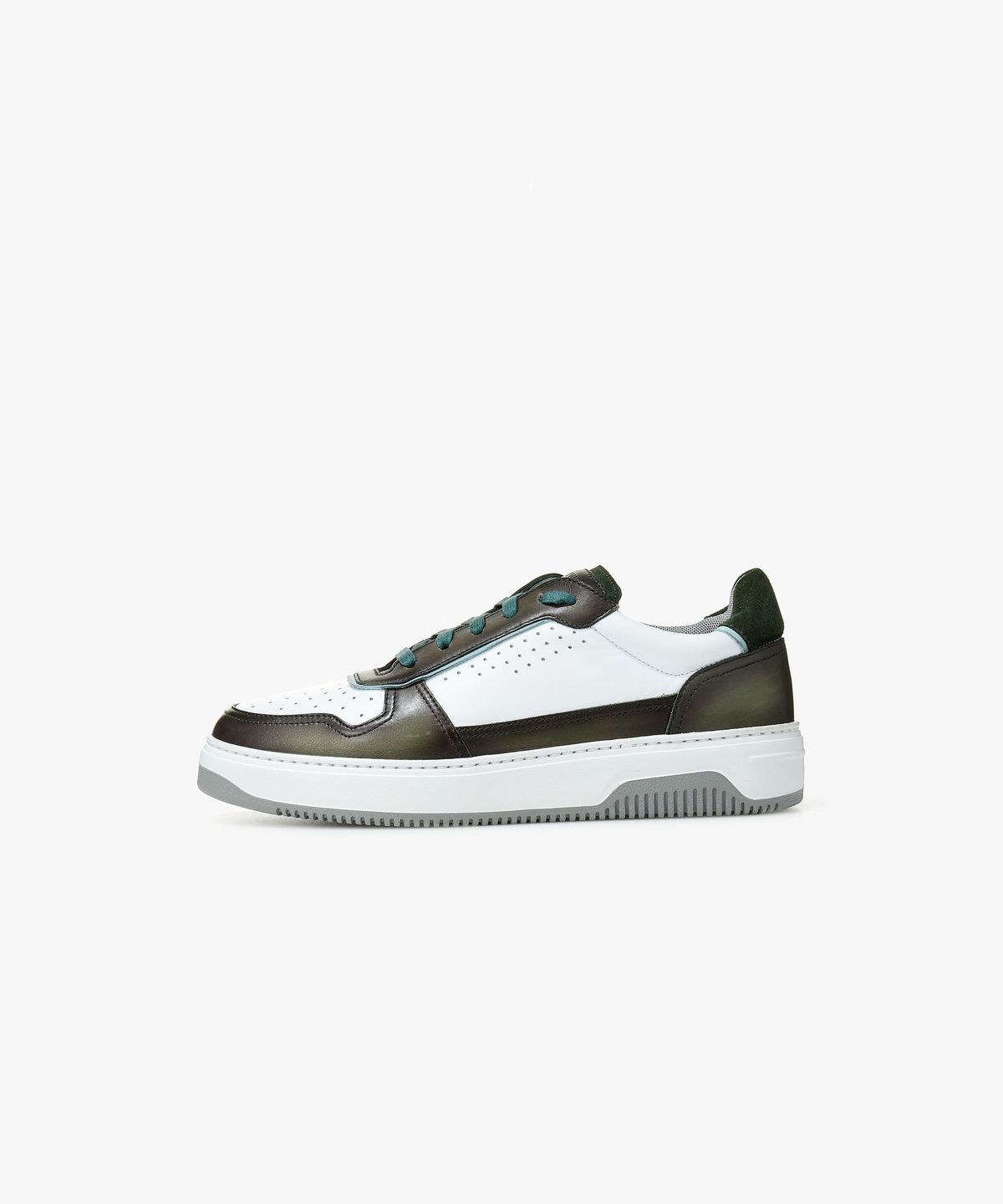 맨온더분(MAN ON THE BOON) [MAGNANNI] 컬러 블록 레더 스니커즈_그린 4714140101
