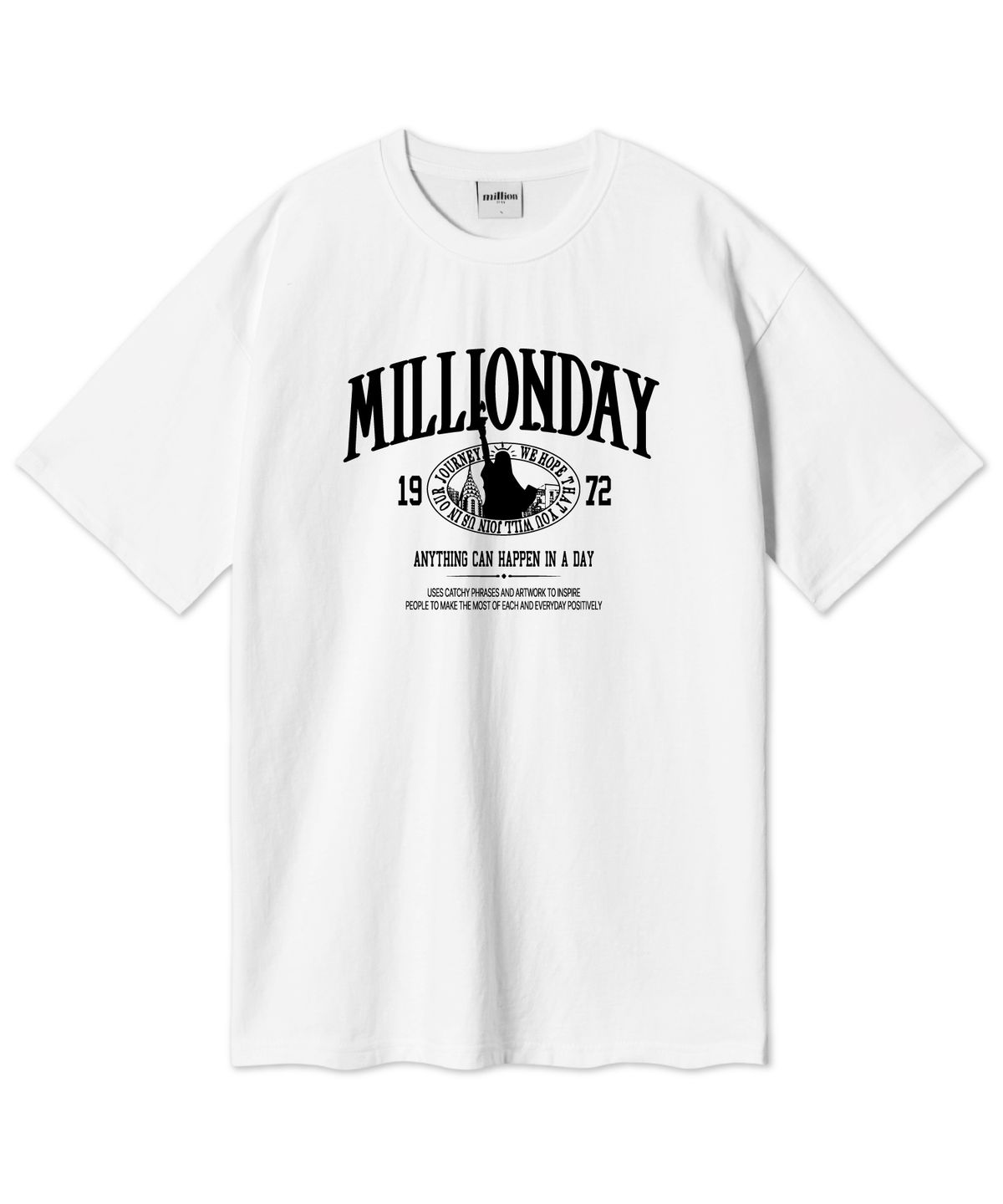 밀리언데이(MILLION DAY) MILLION JOURNEY 오버핏 반팔티