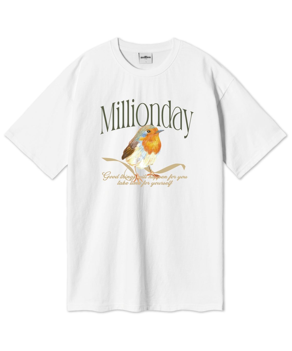 밀리언데이(MILLION DAY) MILLION CROW-TIT 오버핏 반팔티