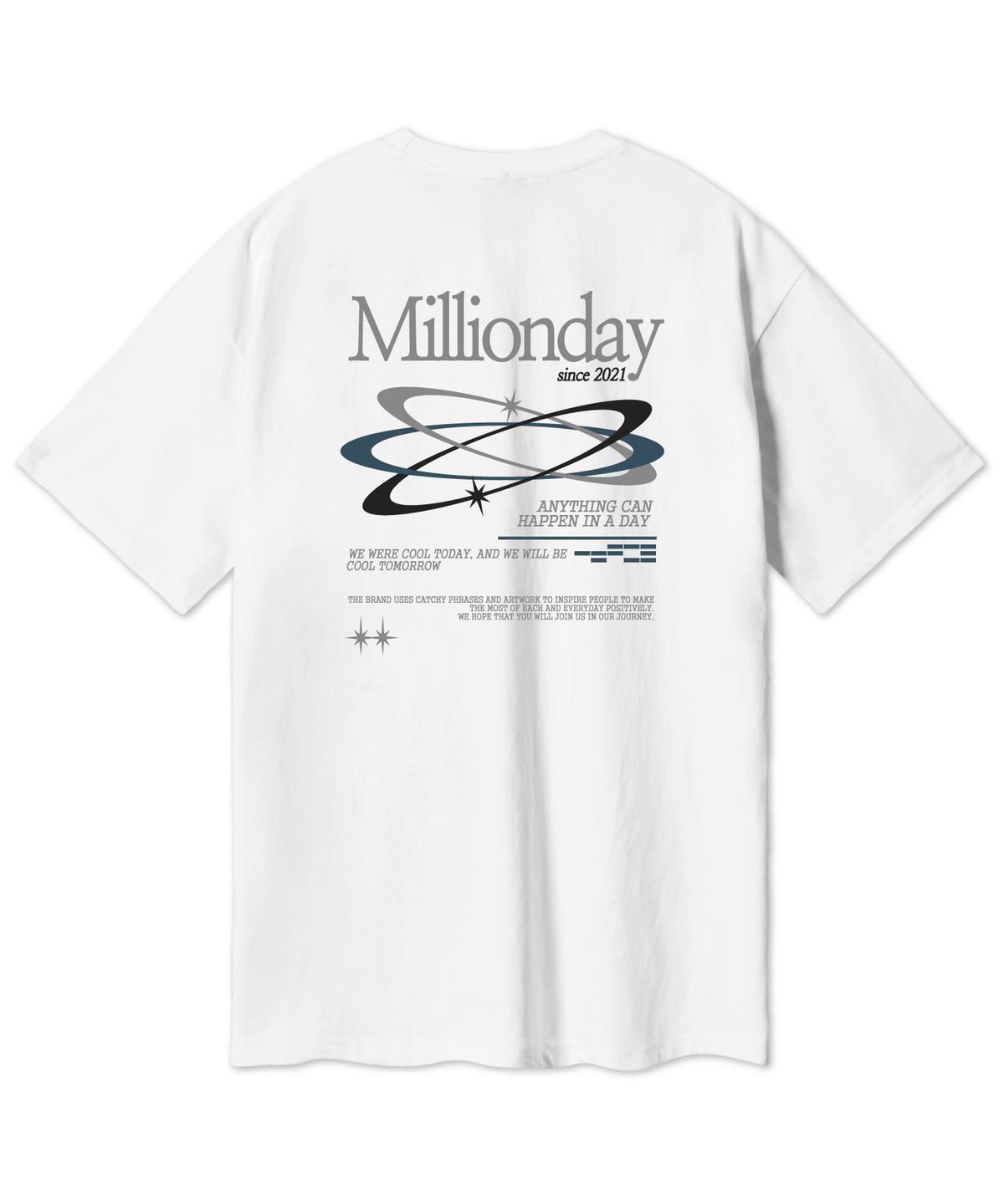 밀리언데이(MILLION DAY) MILLION Asteroid 오버핏 반팔티