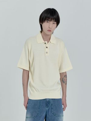 하프 오픈 카라니트 (Cream)