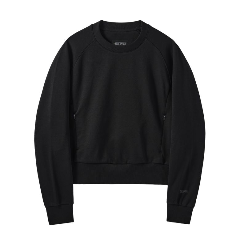 W ZIPPER DETAIL SWEATSHIRT - BLACK (P241WSW303)