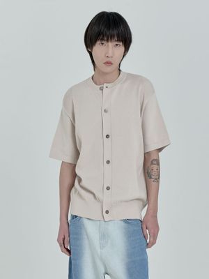 라운드 버튼니트 (Beige)