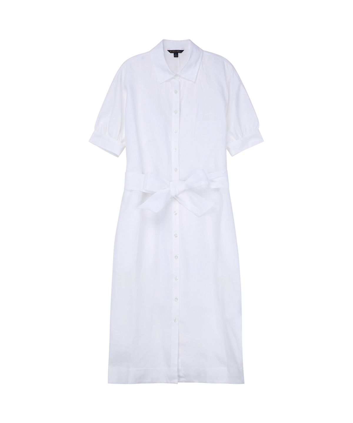 브룩스 브라더스(BROOKS BROTHERS) 린넨 벨티드 셔츠 원피스 (화이트) (BBDZWM7128AES)
