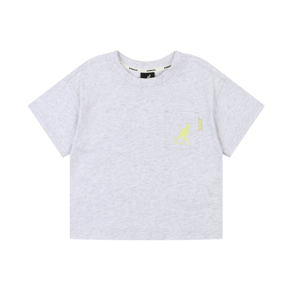 캉골키즈(KANGOL KIDS) 숏 슬리브 체스트 포켓 티셔츠  QB 0412 멜란지 그레이/AQBCRT04120MY