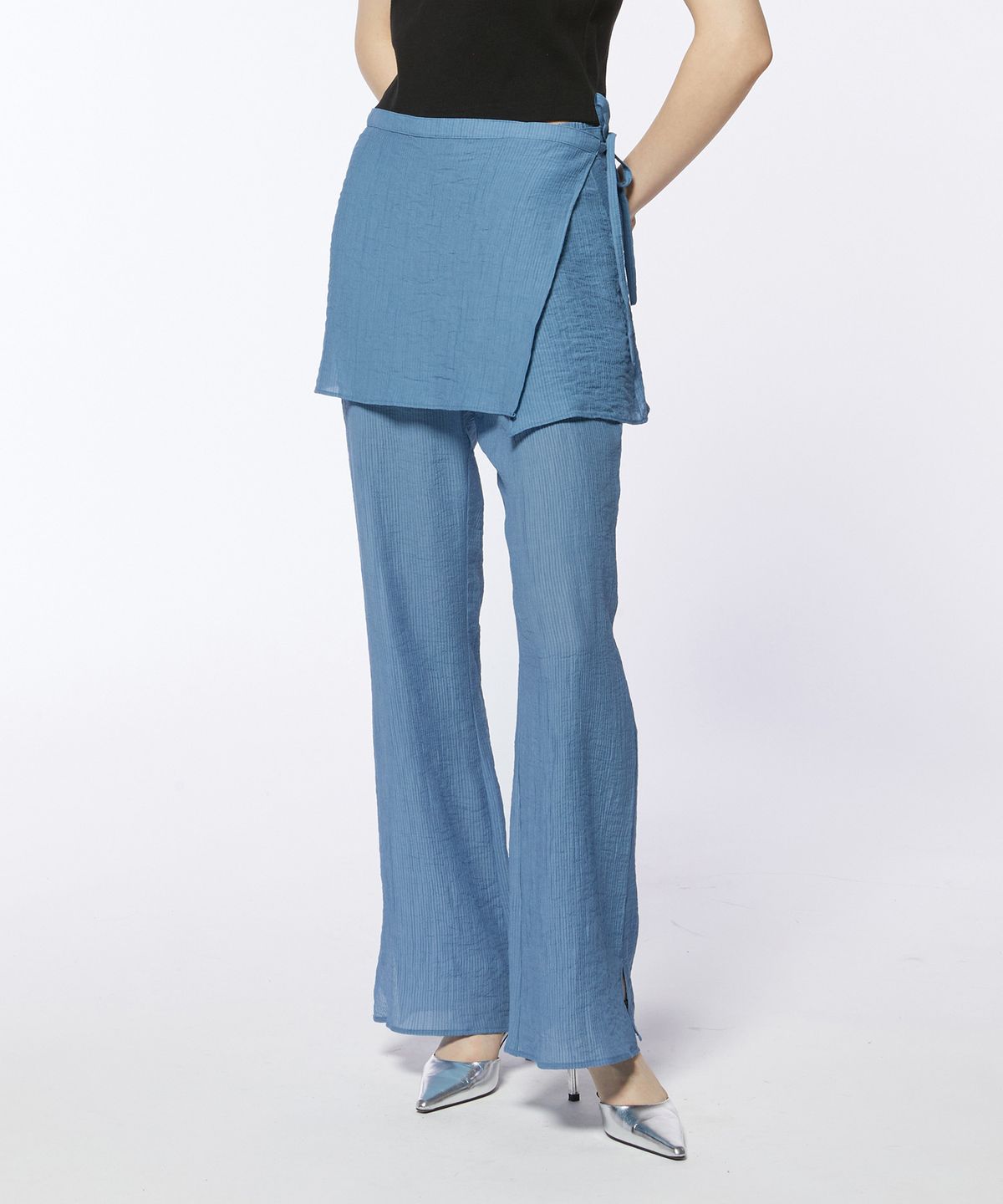 핍펫(PIPPET) 2-Way Layered Skirt Pants (sky blue)
