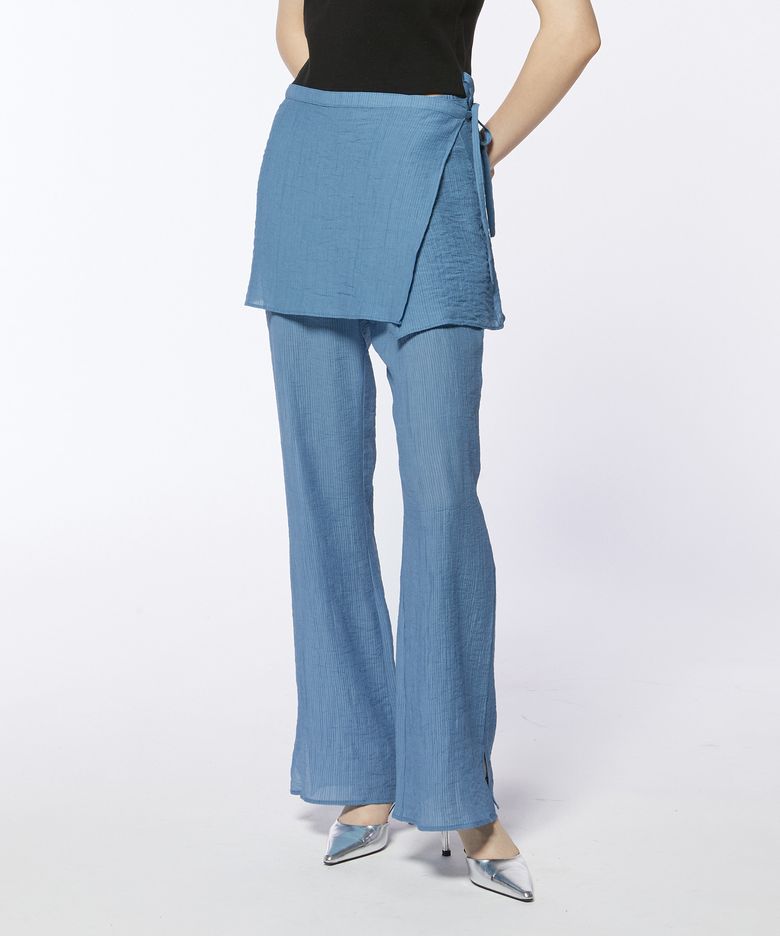 2-Way Layered Skirt Pants (sky blue)