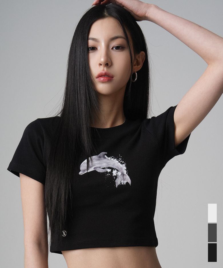 Dolphin Crop T-shirt - 3COL