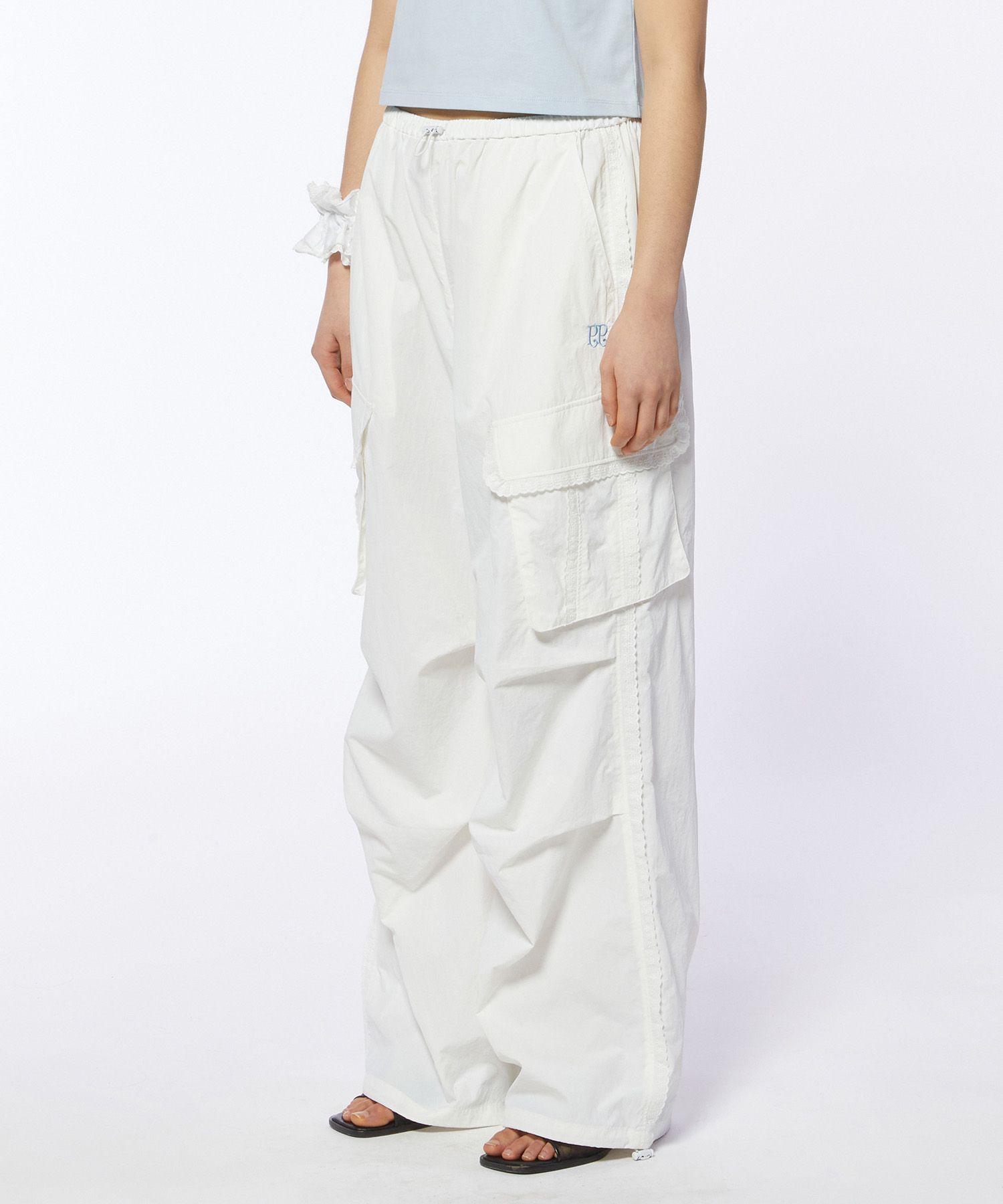 新品未使用　OHGA FRILL PANTS ホワイト Mサイズ ウエストフリルパンツ | OHGA