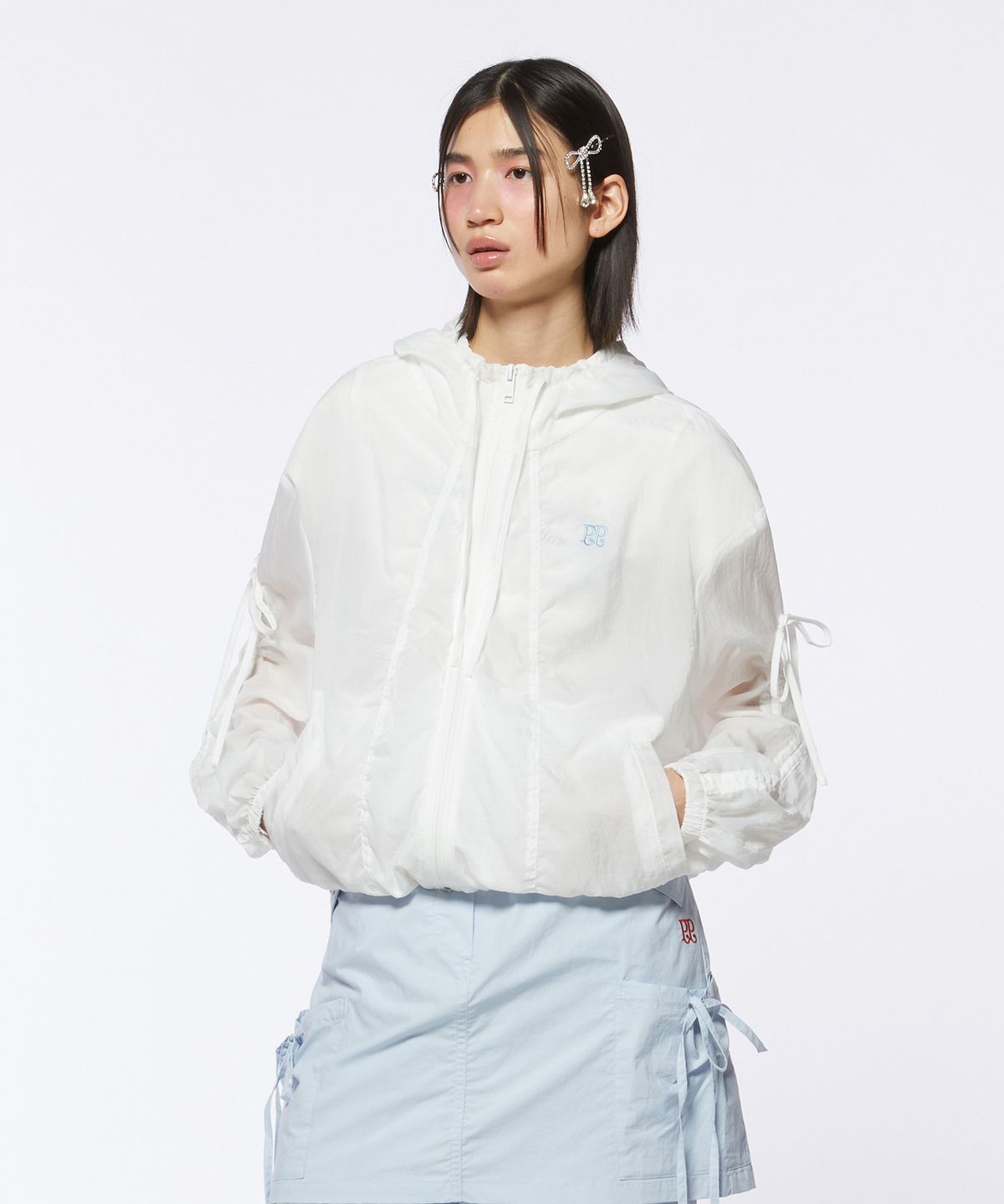 핍펫(PIPPET) PP Shirring Wind Breaker Jumper (white)