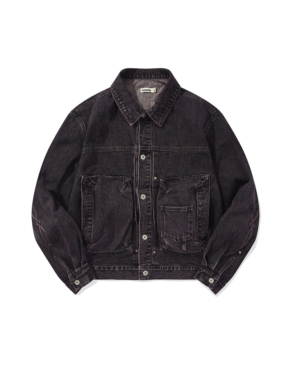 카락터(KARACTOR) Bleach dyeing trucker jacket / Vintage purple