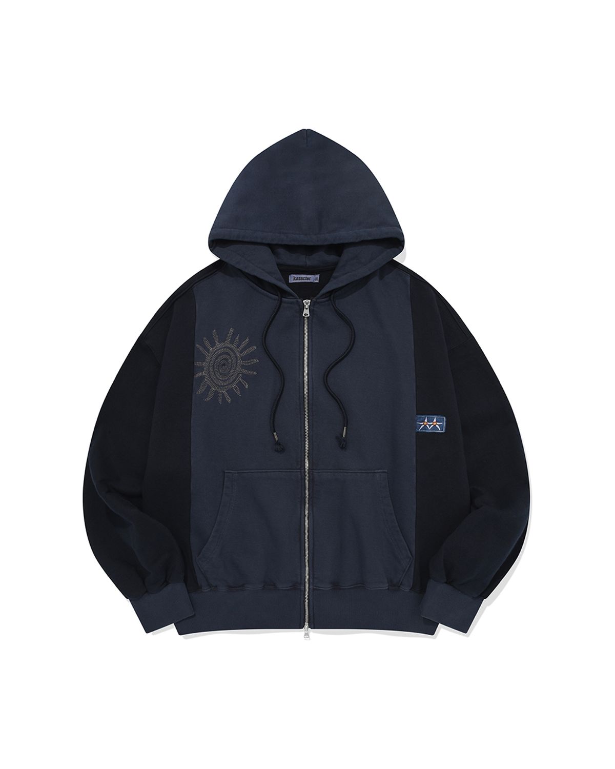 카락터(KARACTOR) Garment dyed hooded zip-up / Pigment navy