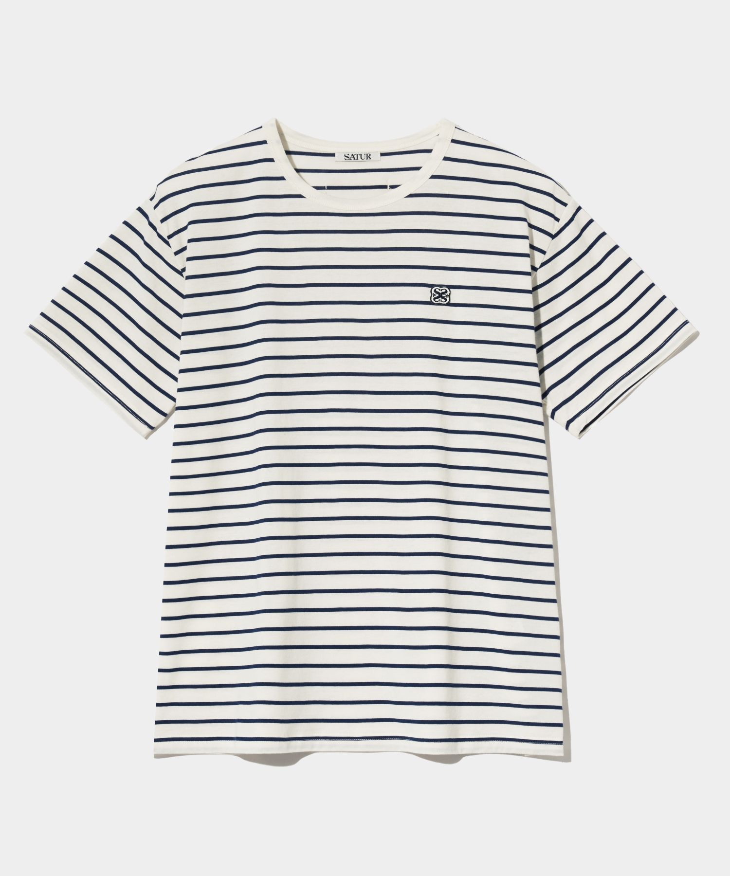 【SATUR】All Day Cotton Stripe T-Shirt - Resort Cream MUSINSA | SATUR All Day Cotton Stripe Short Sleeve T-shirt