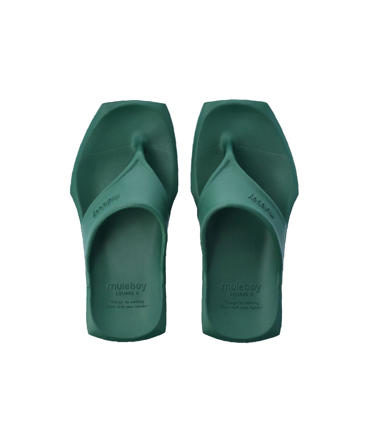 뮬보이(MULEBOY) 스퀘어 엑스 플립플랍 다크 그린(DARK GREEN)
