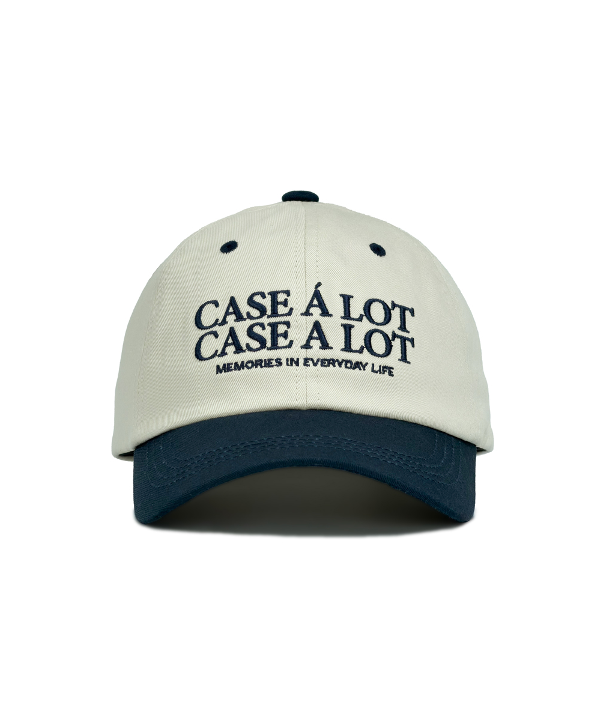 케이스어랏(CASE A LOT) Slogon logo ball cap - beige navy