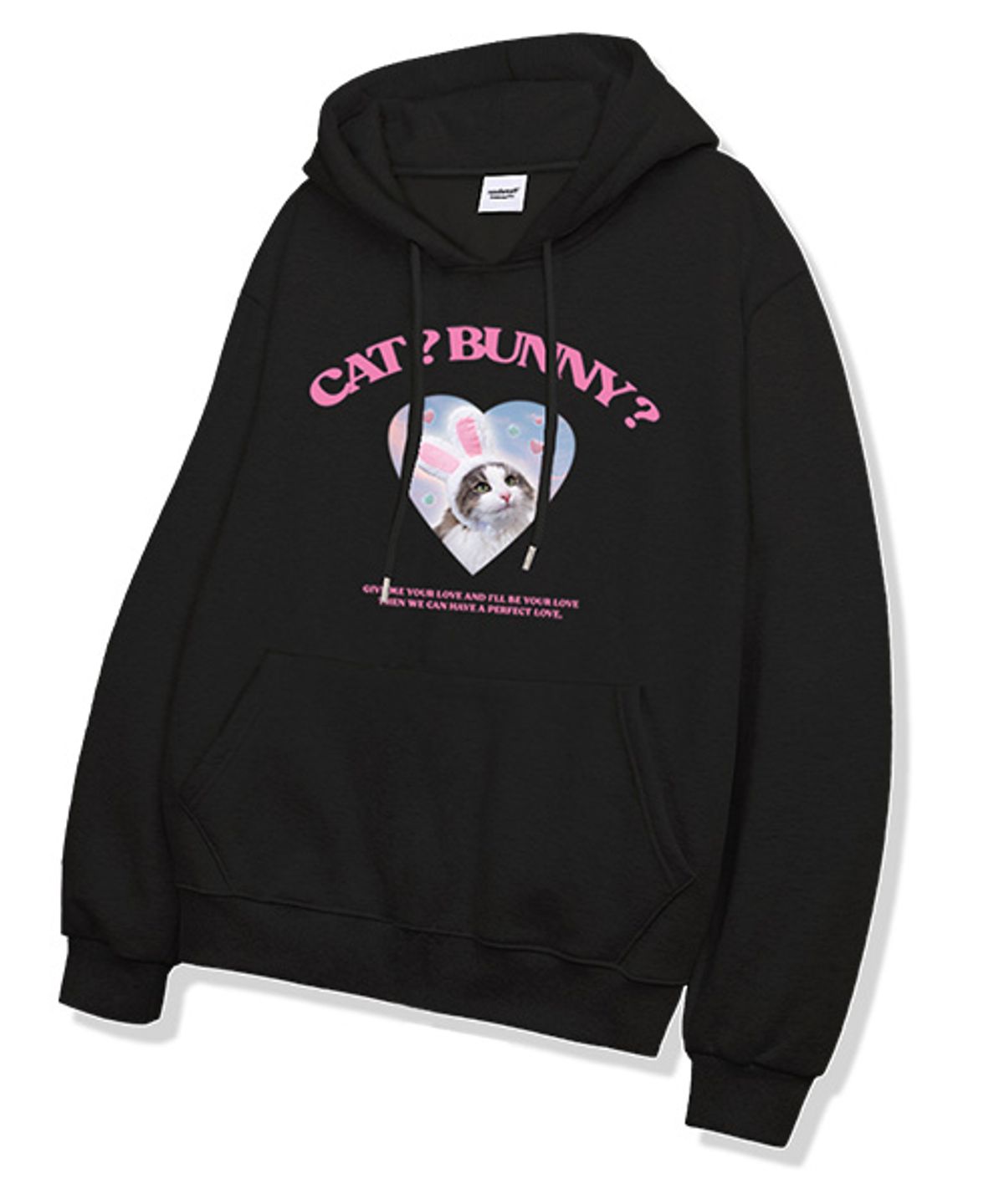 랜덤오프(RANDOMOFF) CAT&BUNNY 후드티 [블랙]