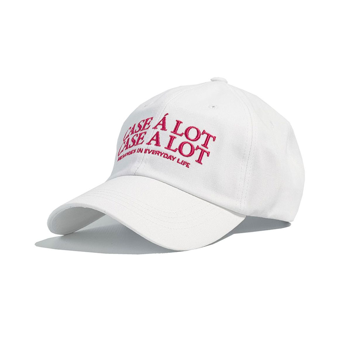 케이스어랏(CASE A LOT) Slogon logo ball cap - white pink