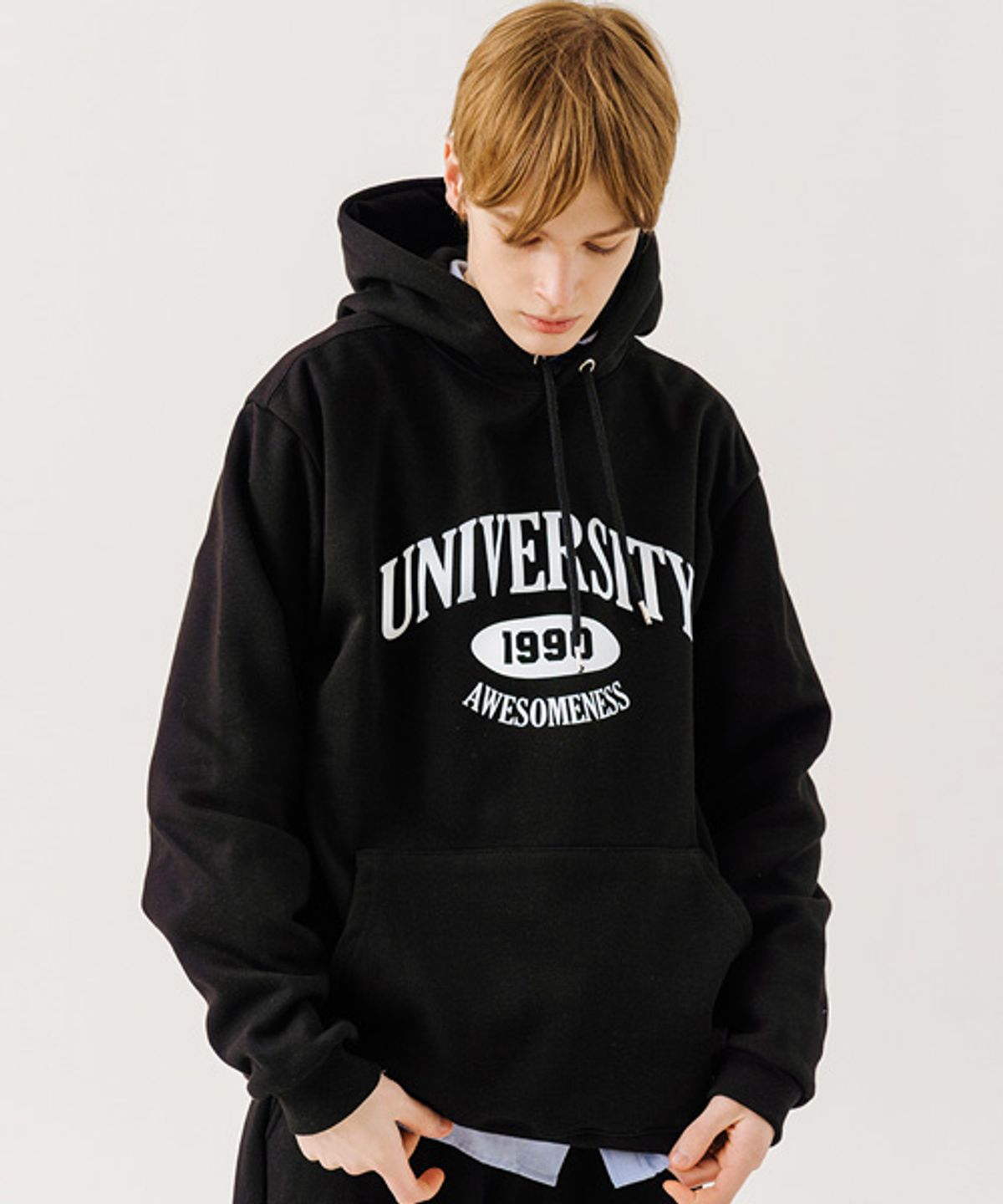 랜덤오프(RANDOMOFF) 1990UNIVERSITY 후드티 [블랙]