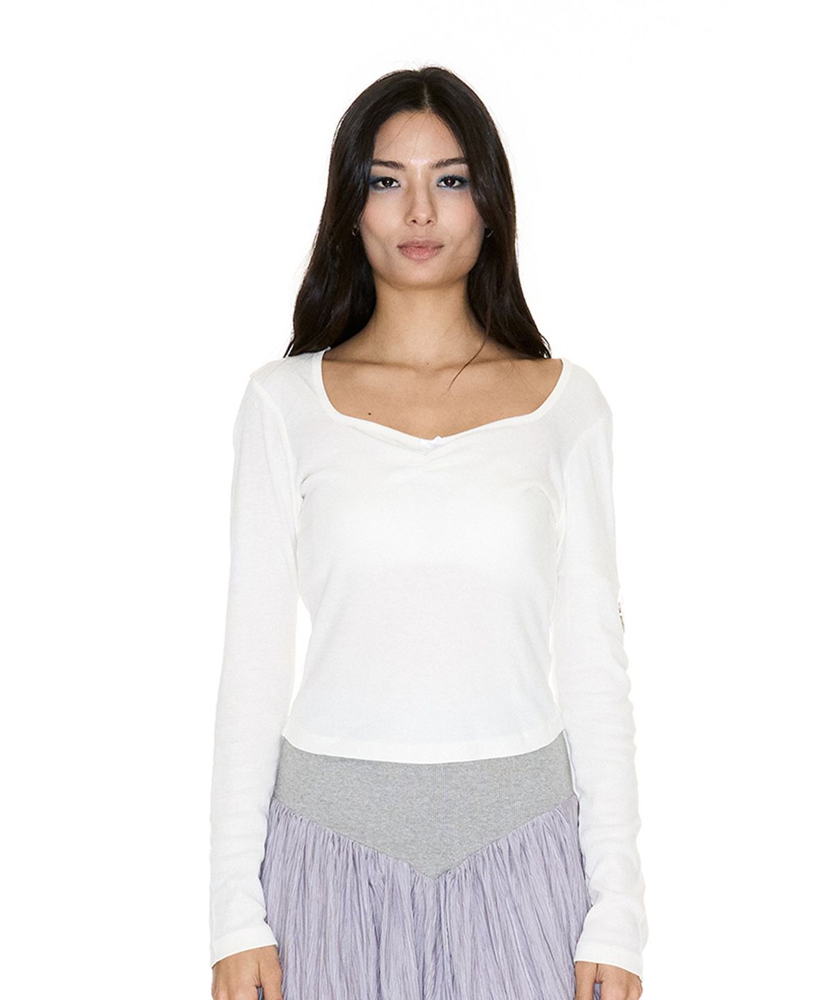 쎄쎄쎄(SETSETSET) HERAT NECK T-SHIRT WITH SEASHELL WHITE