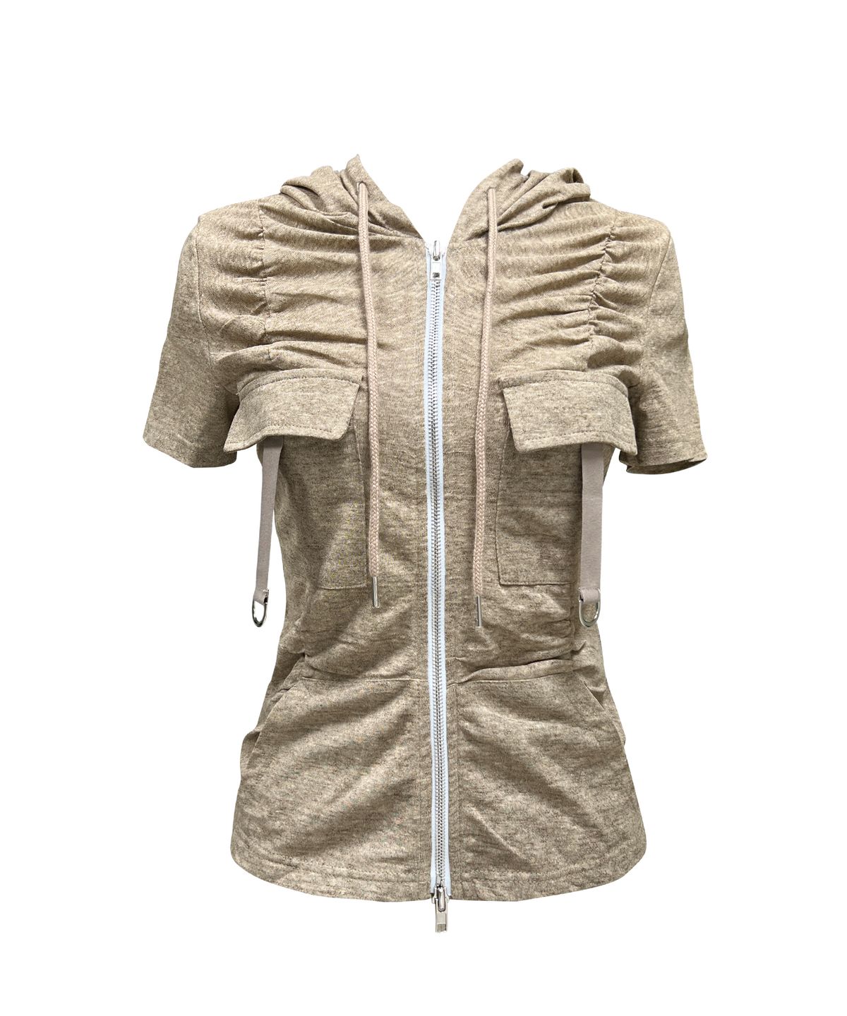 쎄쎄쎄(SETSETSET) DUA SHIRRING CARGO HOOD ZIP-UP BEIGE