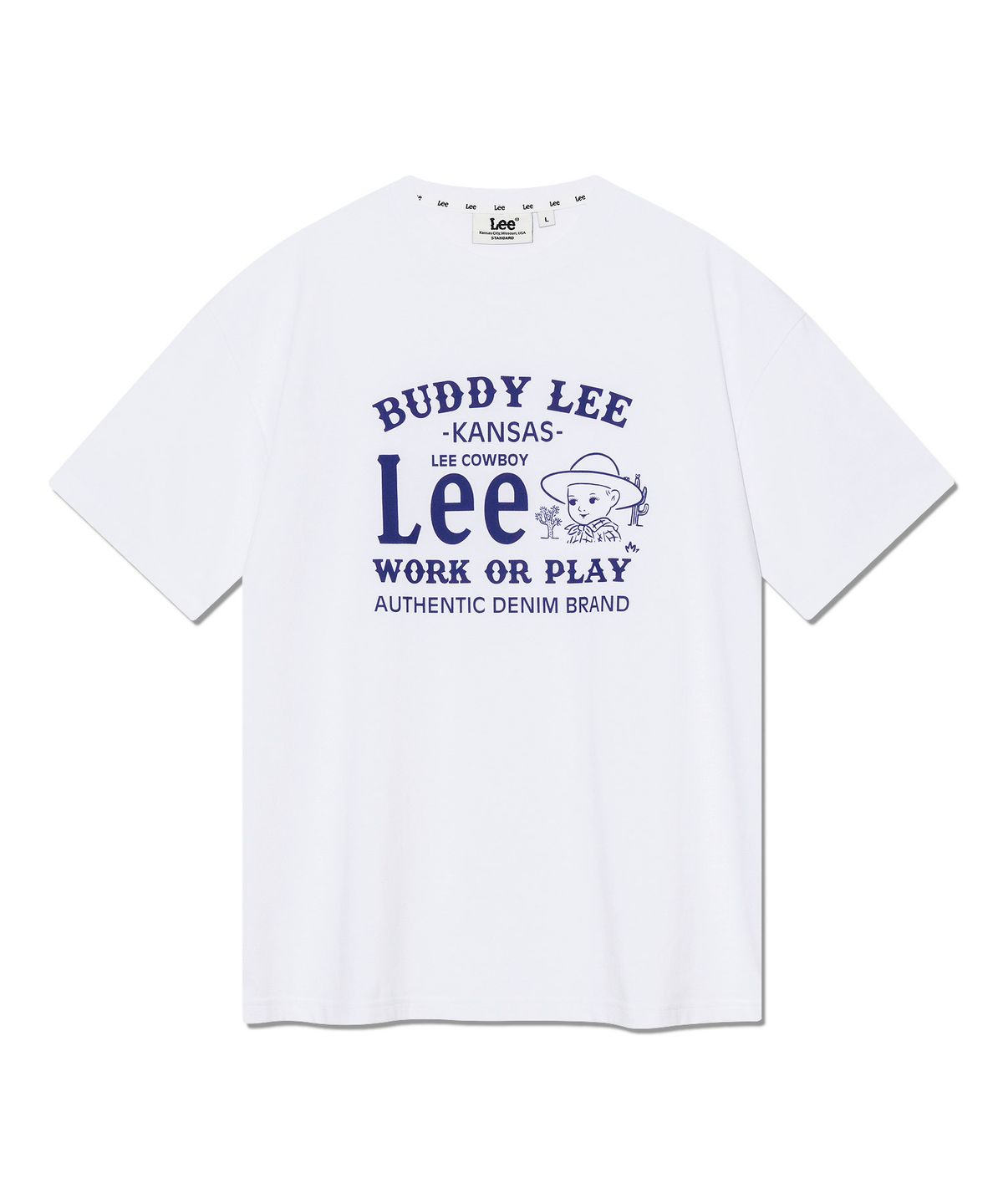 리(LEE) 카우보이 버디리 그래픽 티셔츠 화이트