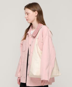 레더 숄더 호보백 (아이보리)