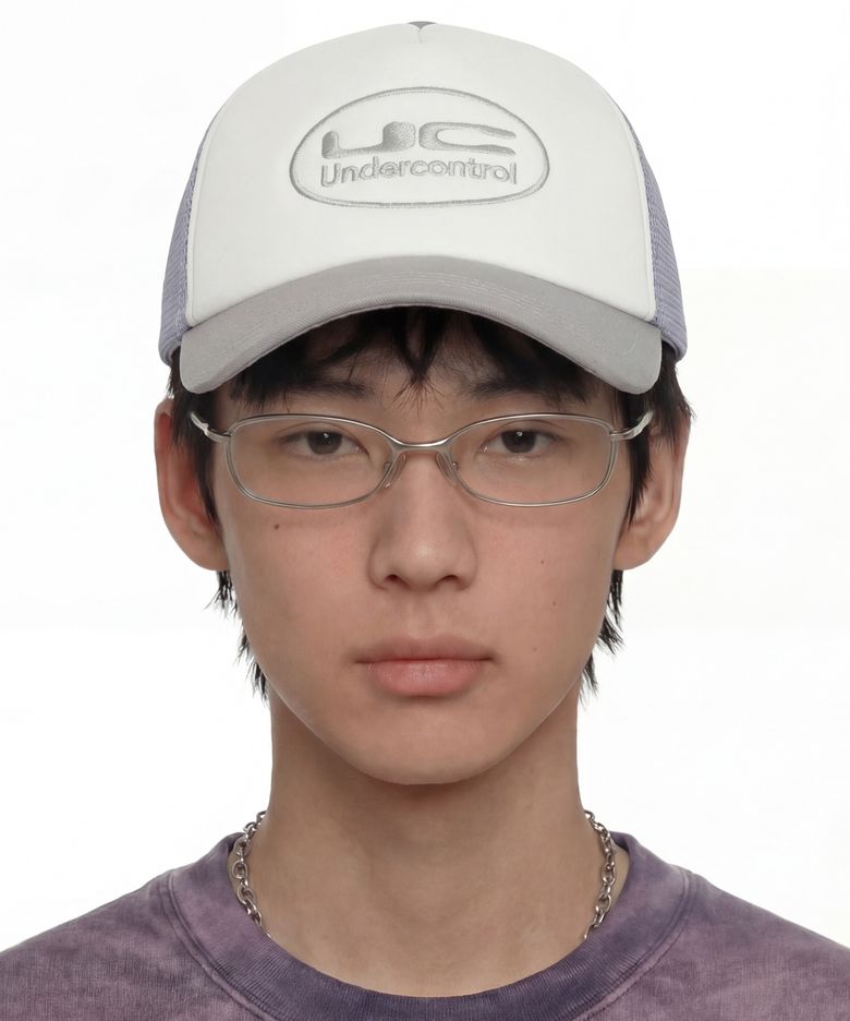 여름 메쉬 햇빛 차단 로고 배색 볼캡 남녀공용 야구모자 UC CIRCLE / MESH TRUCKER B B / P GREY