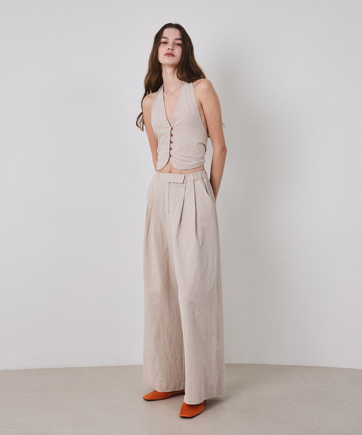 아템포(ATEMPO) LINEN RESORT SET-UP_beige