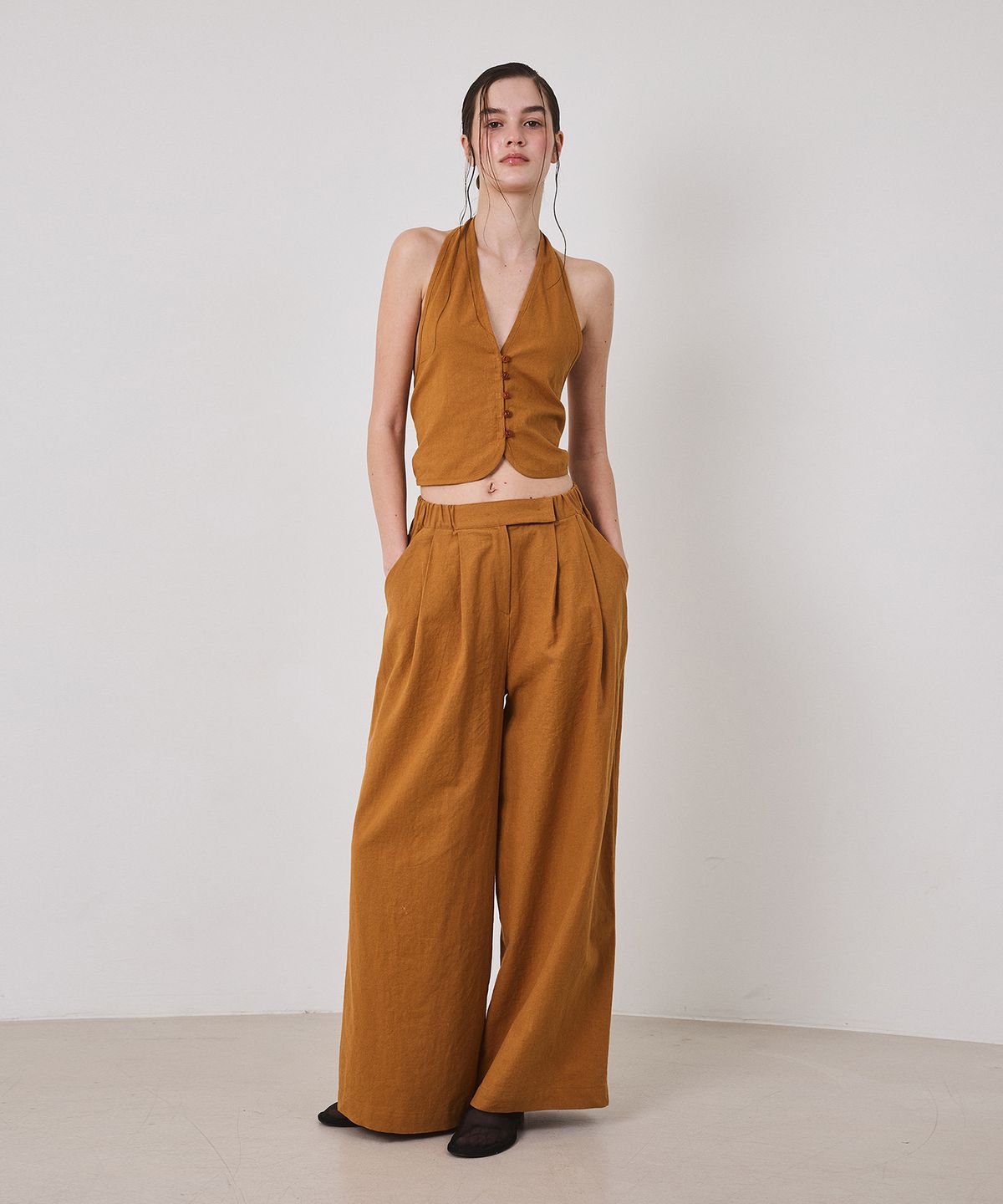 아템포(ATEMPO) LINEN RESORT SET-UP_brown