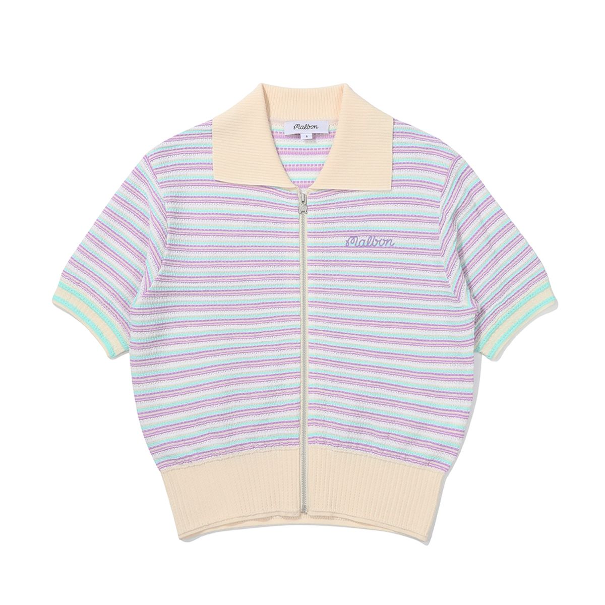 말본 골프(MALBON GOLF) 크로쉐 니트 가디건 PURPLE (WOMAN)