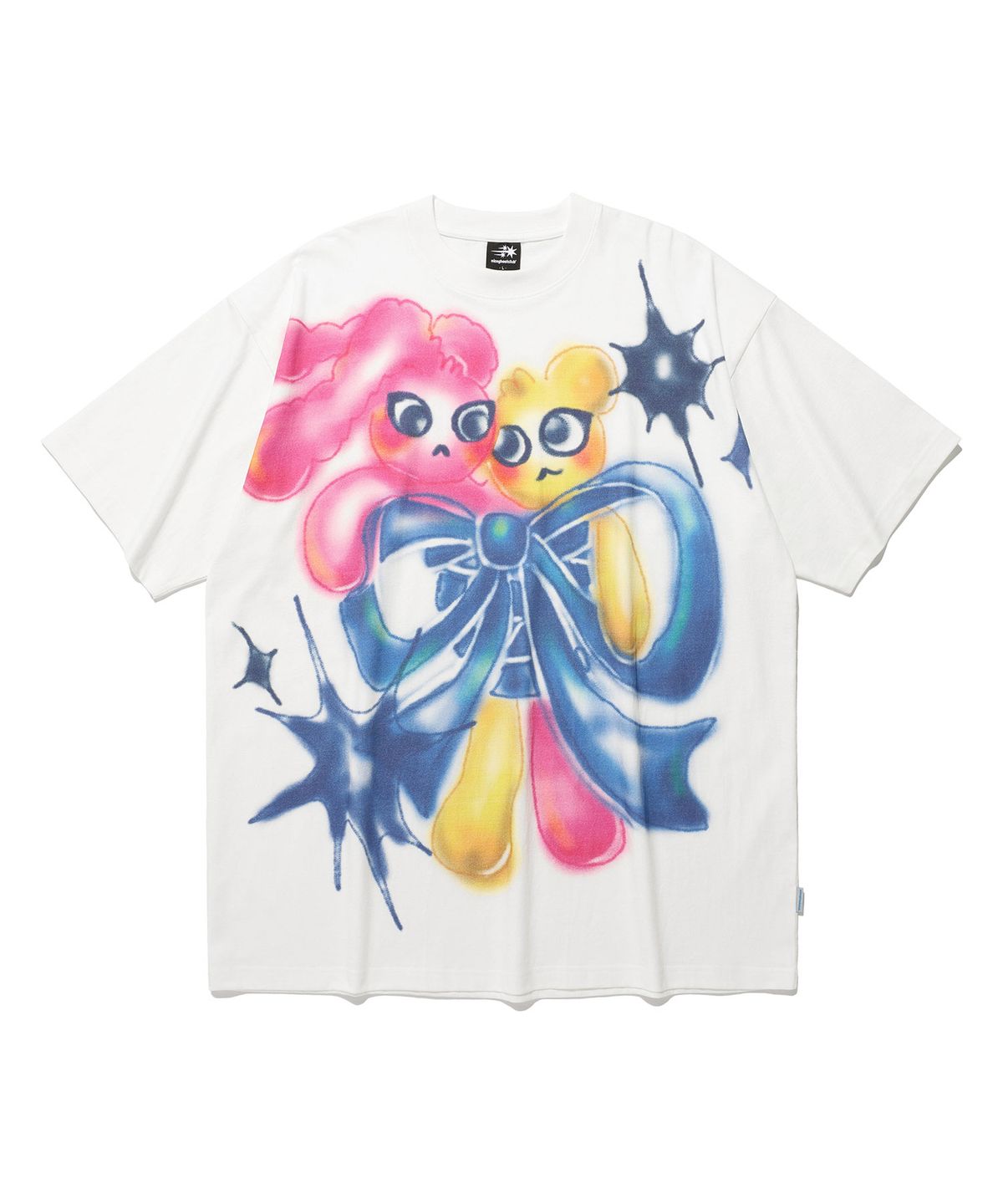 나이스고스트클럽(NICEGHOSTCLUB) BUNNY BEAR SPRAY ART BIG BIG TEE_WHITE(NG2FMUT509A)