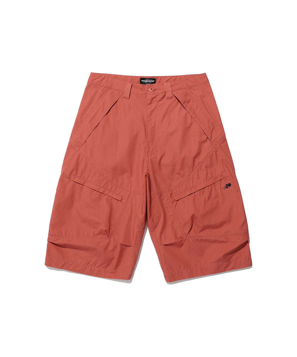 나이스고스트클럽(NICEGHOSTCLUB) WASHED MECHANIC CAPRI PANTS_RED(NG2EMUPA62A)