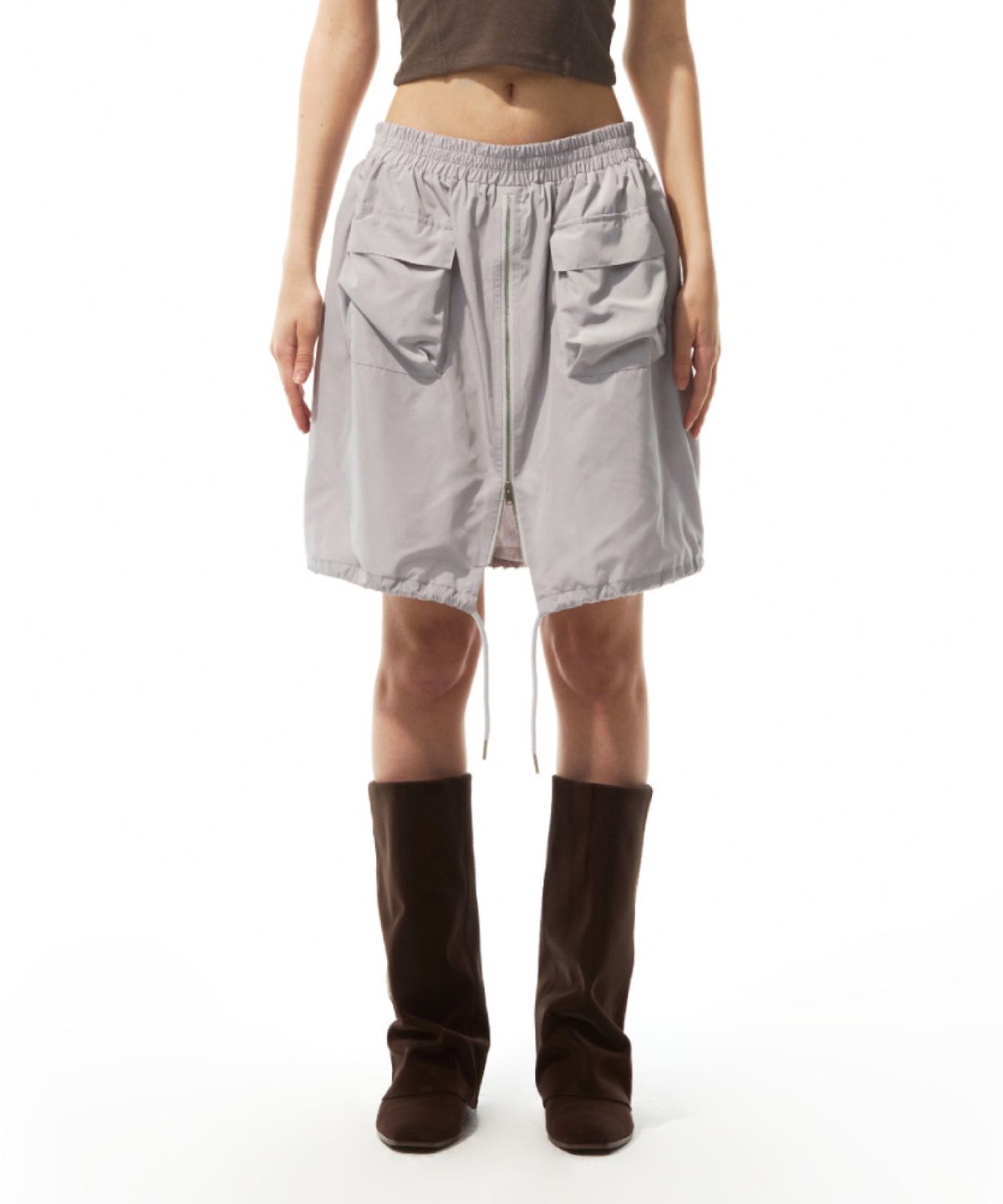 쓰리투에이티(THREE TO EIGHTY) CARGO MIDI SKIRT (BEIGE)