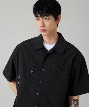 시어서커 포켓 반팔 셔츠