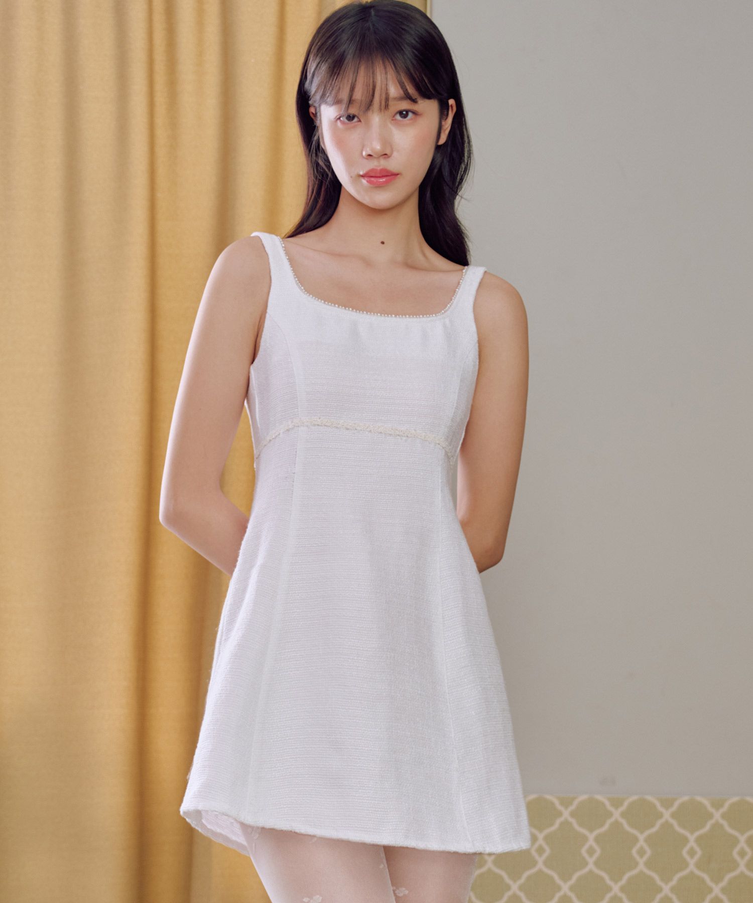 MUSINSA | ZEROPLANET Bella tweed dress [WHITE]