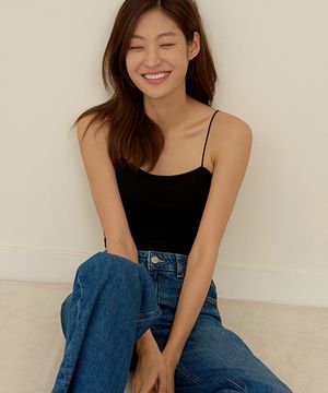 [류혜영 pick] 모달 코튼 캡내장 크롭 얇은 끈 나시_2colors