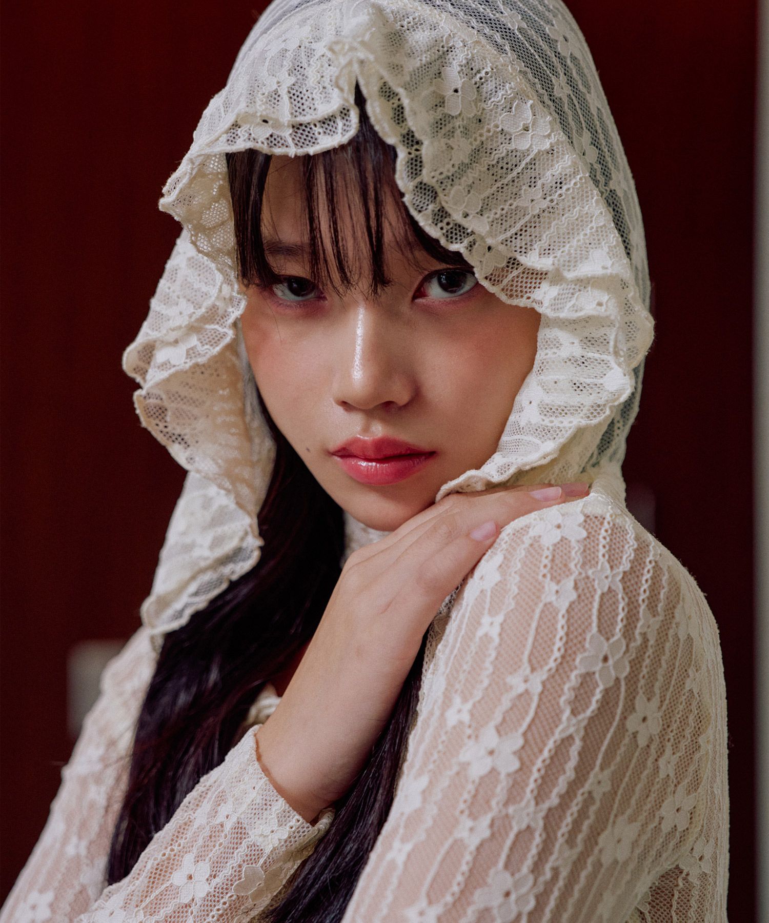 MUSINSA公式 | ZEROPLANET Hannah Frill Lace Hood [IVORY]