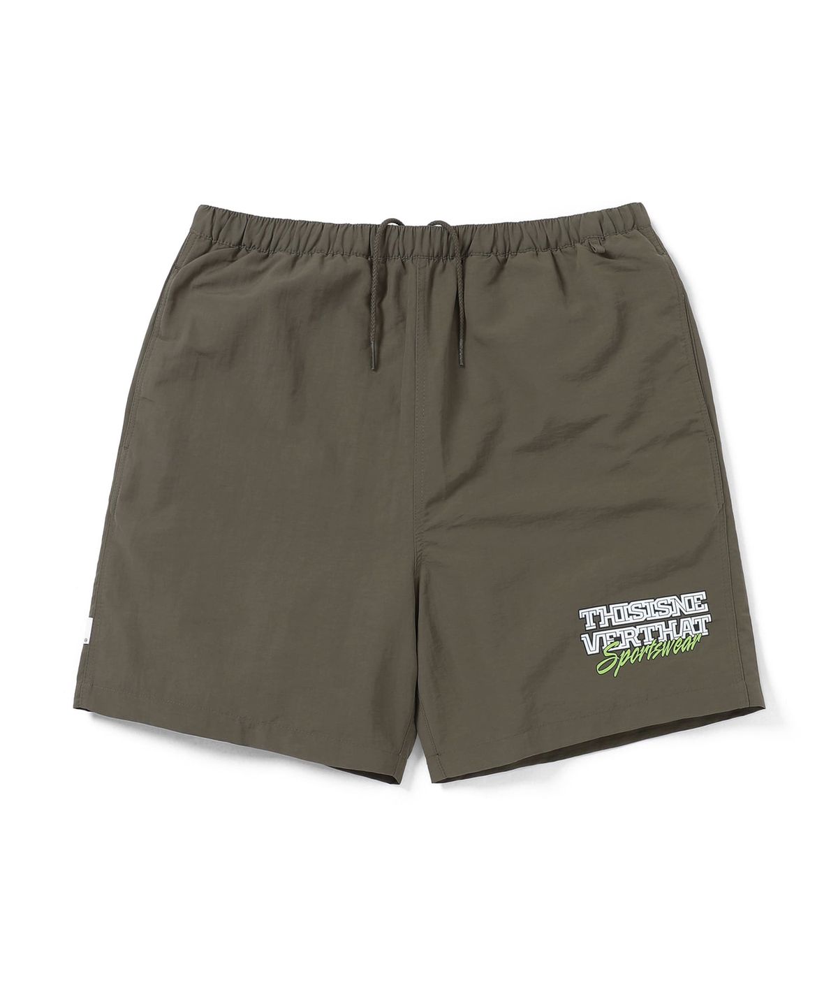 디스이즈네버댓(THISISNEVERTHAT) Big Logo Nylon Shorts Brown